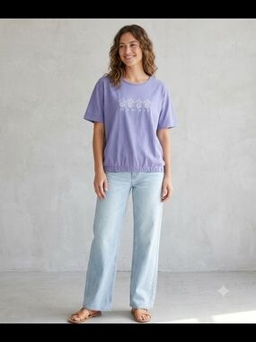 Vintage Cotton Soft Hawaii Pineapple Graphic Blouse Tee - XL With Elastic Hem